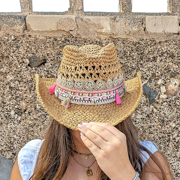 🌸 Sombrero Cowboy “Rosado Sunset” – Personalizado en Canarias